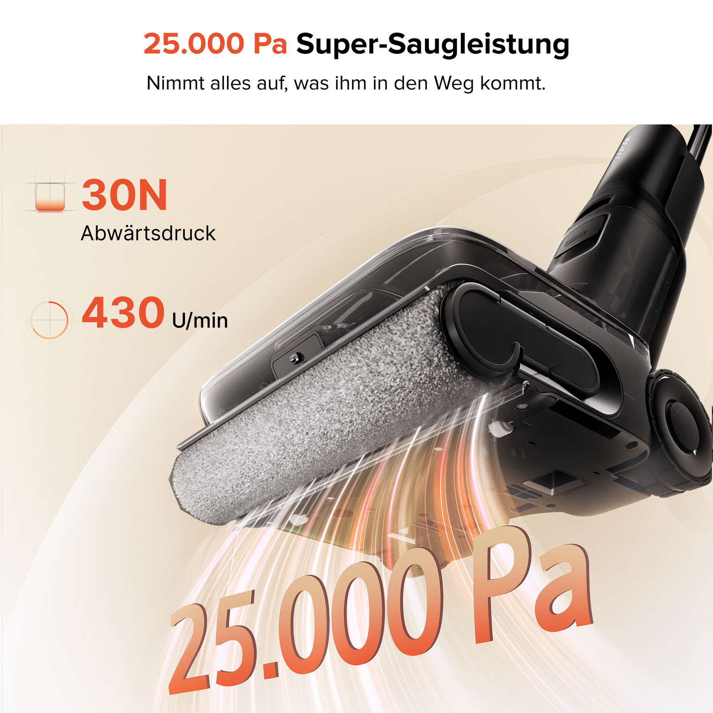 F25 ACE Pro SlideTech Antriebsräder mühelos führen Hartboden