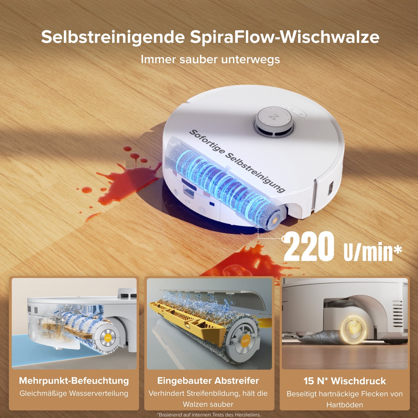 Roborock Qrevo Curv 2 Flow Saug- und Wischroboter mit Wischwalze