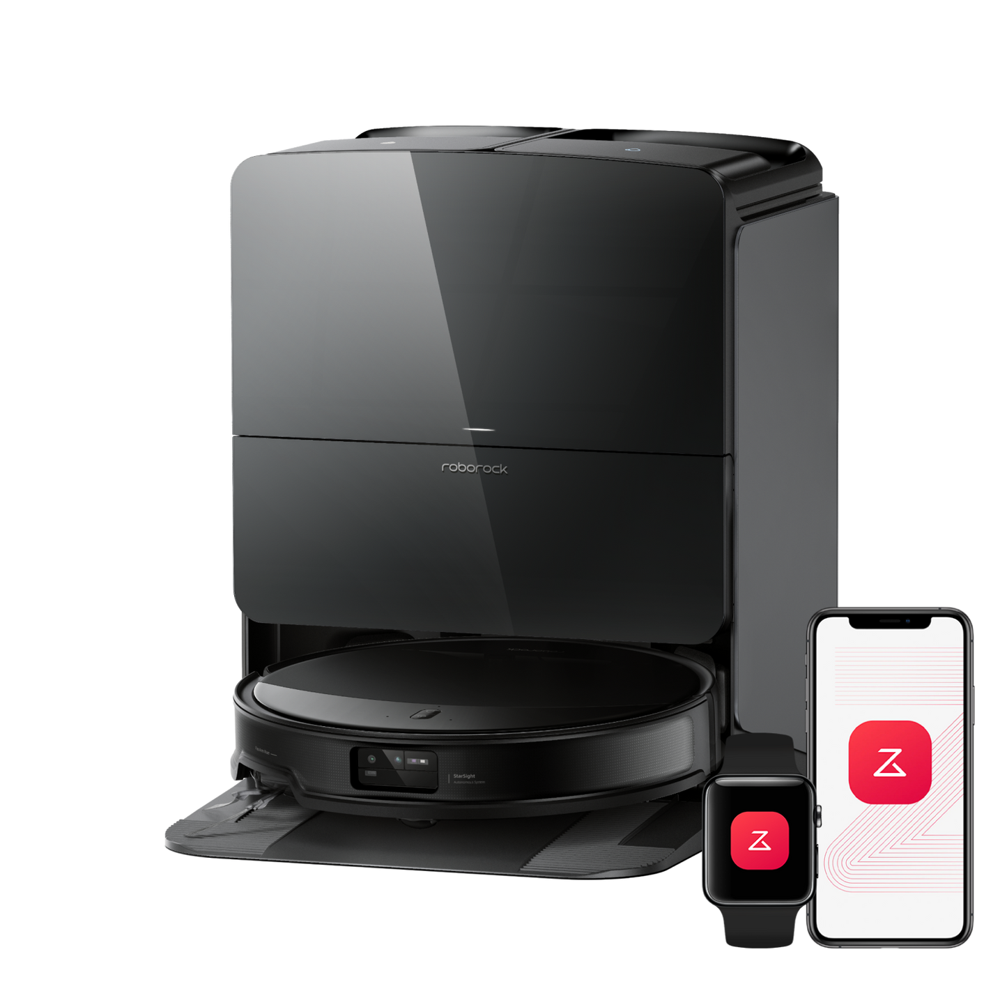 Roborock Saros 10R ultraflacher Saugroboter schwarz mit Multifunktions-Dock