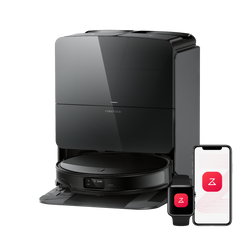 Roborock Saros 10R ultraflacher Saugroboter schwarz mit Multifunktions-Dock