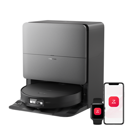 Roborock Saros 20 Sonic Saug- und Wischroboter in Schwarz mit RockDock-Station