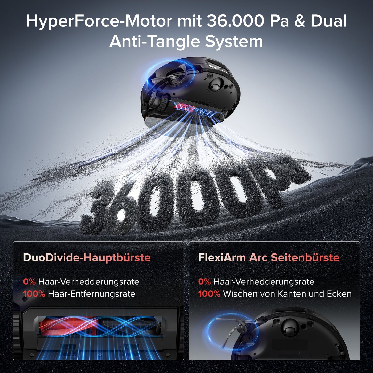 Roborock Saros 20 Sonic in Schwarz mit Heißwasser-RockDock und VibraRise Wischsystem