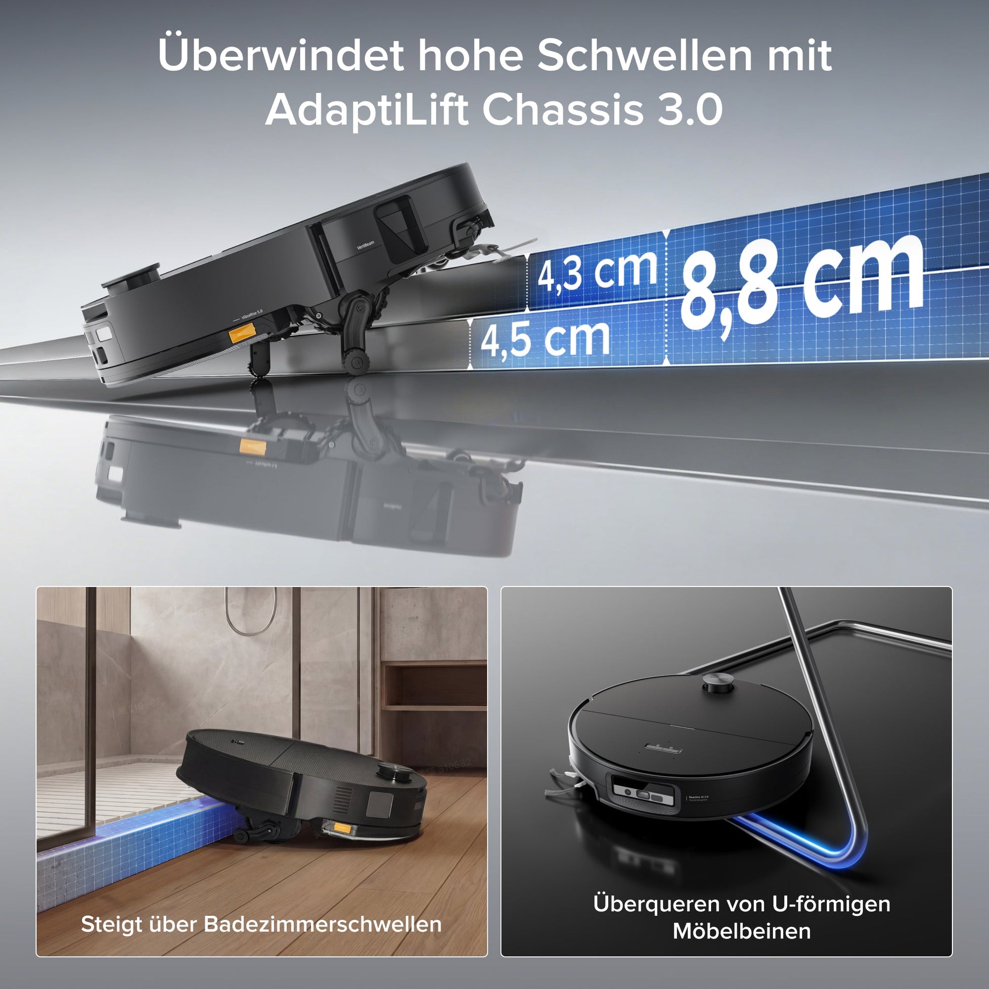Roborock Saros 20 Sonic Saug- und Wischroboter in Schwarz für Hartboden und Teppich