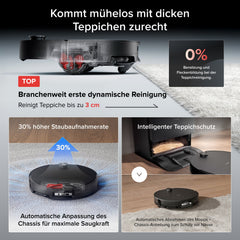 Roborock Saros 20 Sonic Saug- und Wischroboter in Schwarz mit RockDock-Station