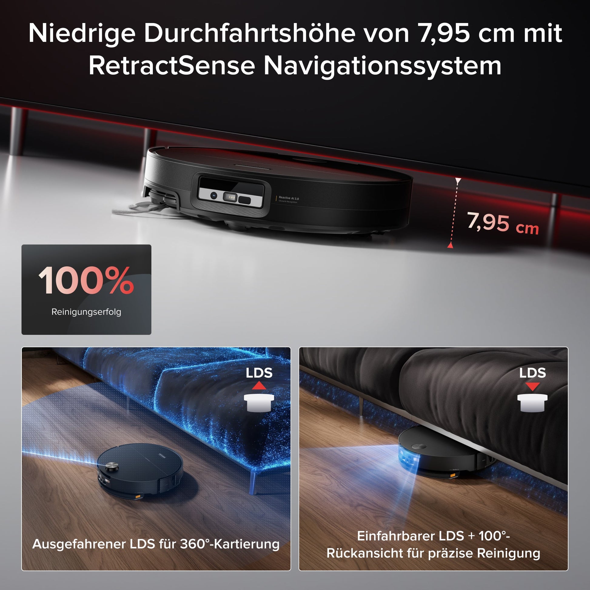 Roborock Saros 20 Sonic in Schwarz – Saugroboter mit 36.000 Pa und VibraRise 5.0