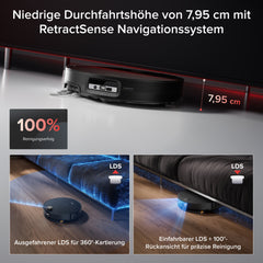 Roborock Saros 20 Sonic in Schwarz – Saugroboter mit 36.000 Pa und VibraRise 5.0