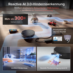 Roborock Saros 20 Sonic Saugroboter mit Wischfunktion in Schwarz, ultraflaches Design