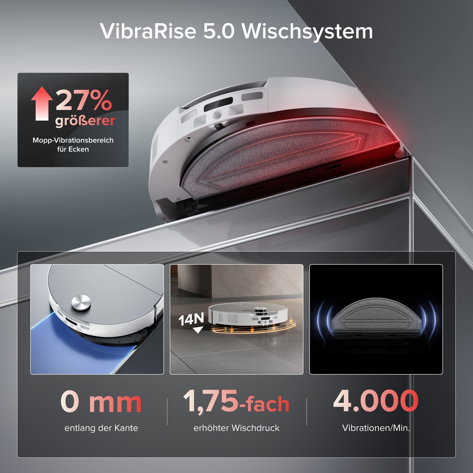 Roborock Saros 20 Sonic Saugroboter mit Wischfunktion in Weiß, ultraflaches Design