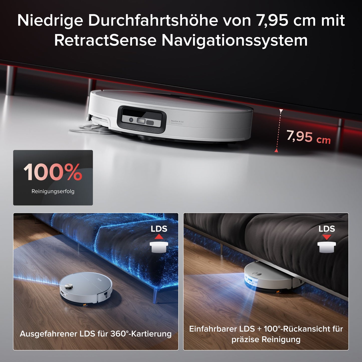 Roborock Saros 20 Sonic in Weiß – Saugroboter mit 36.000 Pa und VibraRise 5.0