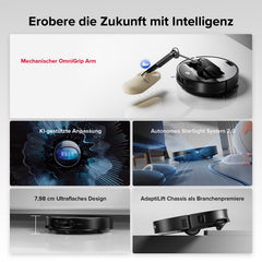 Roborock Saros Z70 mit Wischfunktion und StarSight-Navigation, ultraflach