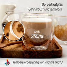 Nordic Schiller Thermoglas 250 ml transparent für Cappuccino Tee und Latte