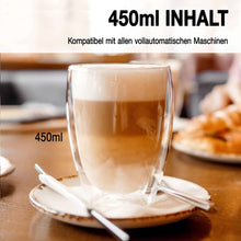 Doppelwandiges Borosilikatglas 450 ml transparent isoliert heiße und kalte Getränke