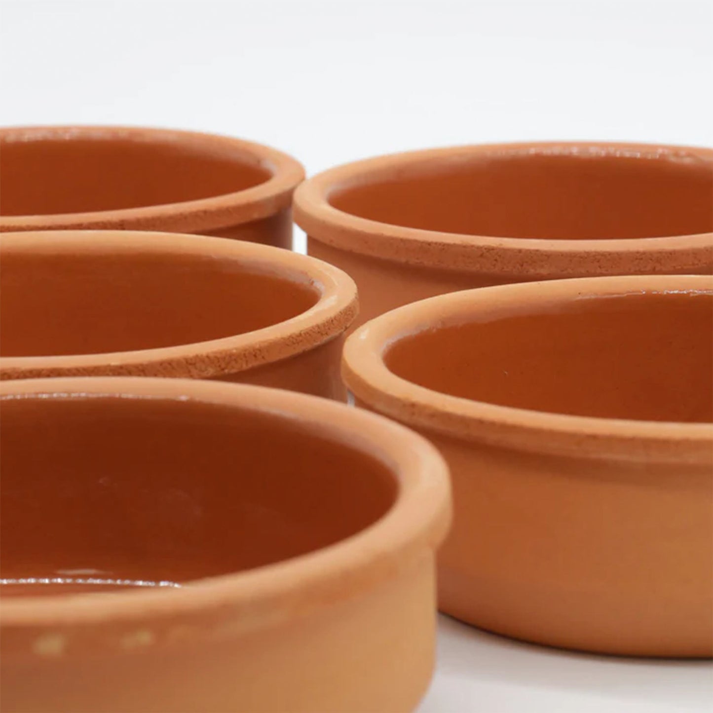 HELDENA Terrakotta Schalen 6er Set 250 ml – Glasiert für Tapas & Beilagen