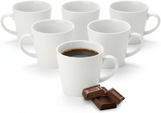 Wilmax Tasse 280 ml 6er-Set Weiß Porzellan