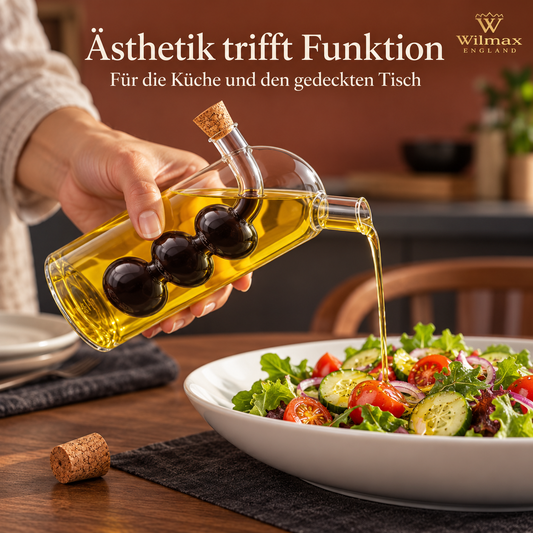 Wilmax Öl- und Essigflasche 300/60 ml Transparent Glas – Anwendungs- oder Detailansicht; Lieferumfang: 1 Stück