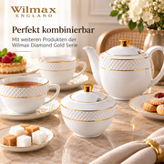 Wilmax Zuckerdose 340 ml Weiß mit Golddekor Porzellan – Anwendungs- oder Detailansicht; Lieferumfang: 1 Stück