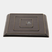Wilmax Quadratische Servierplatte 21,5 × 21,5 cm 3er-Set Schwarz Porzellan – Anwendungs- oder Detailansicht; Lieferumfang: 3 Stück