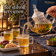 Wilmax Glasbecher mit Henkel 300 ml 6er-Set Glas – Anwendungs- oder Detailansicht; Lieferumfang: 6 Stück