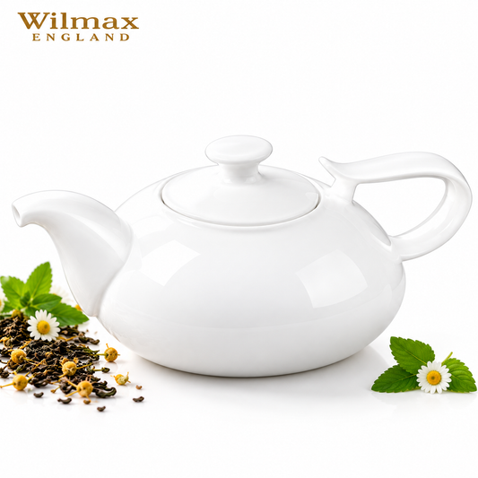 Wilmax Kaffee- und Teekanne mit Ausgusssieb 2250 ml Weiß Porzellan