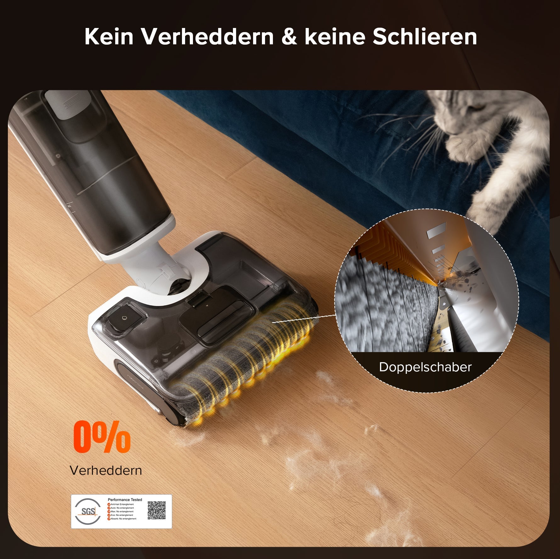 JawScrapers Anti-Tangle Walze F25 GT keine Haarverhedderung Nahaufnahme
