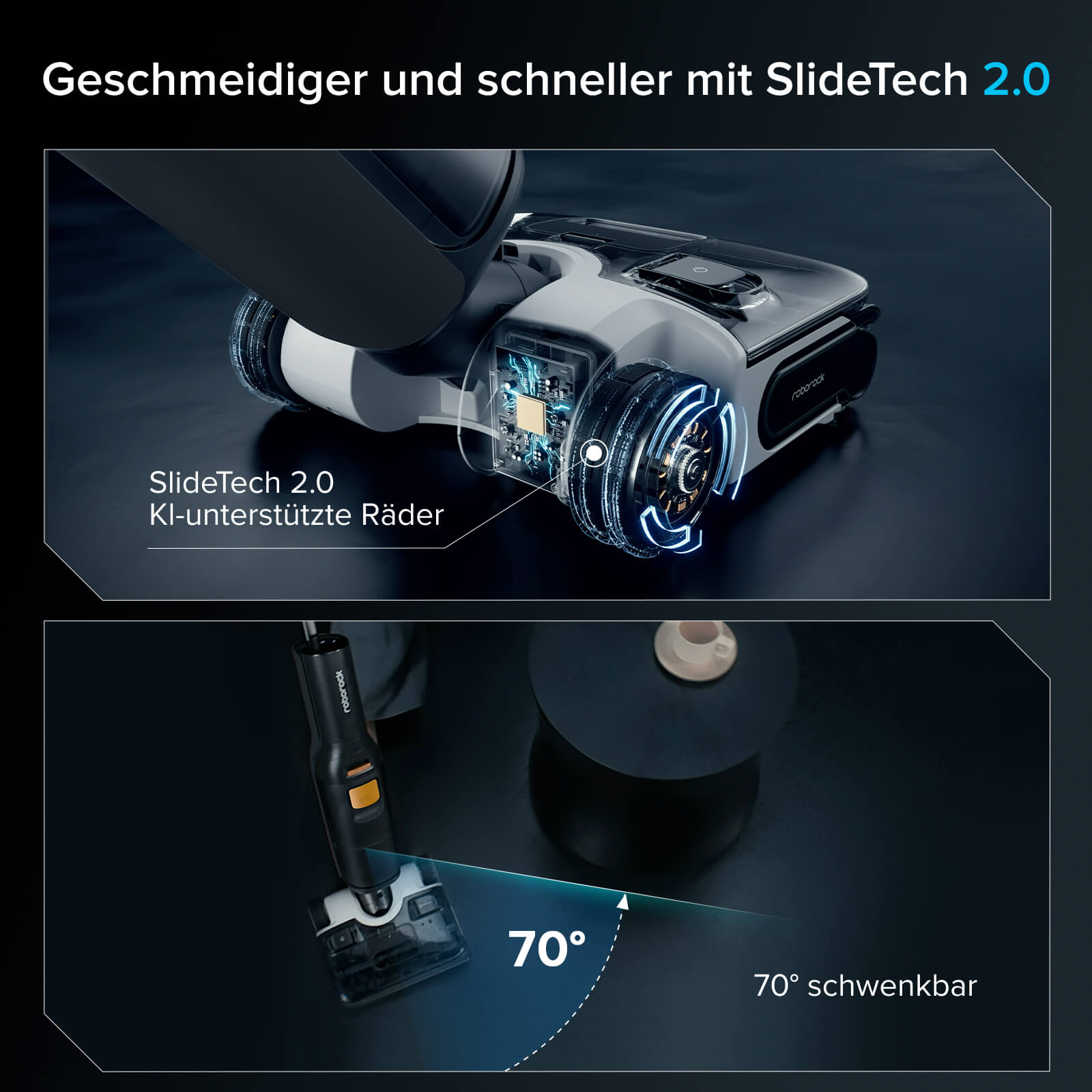 F25 XT 180° Flachdesign reinigt unter Möbeln und Sofas problemlos