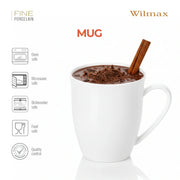 Wilmax Tasse 380 ml 4er-Set Weiß Porzellan – Anwendungs- oder Detailansicht; Lieferumfang: 4 Stück