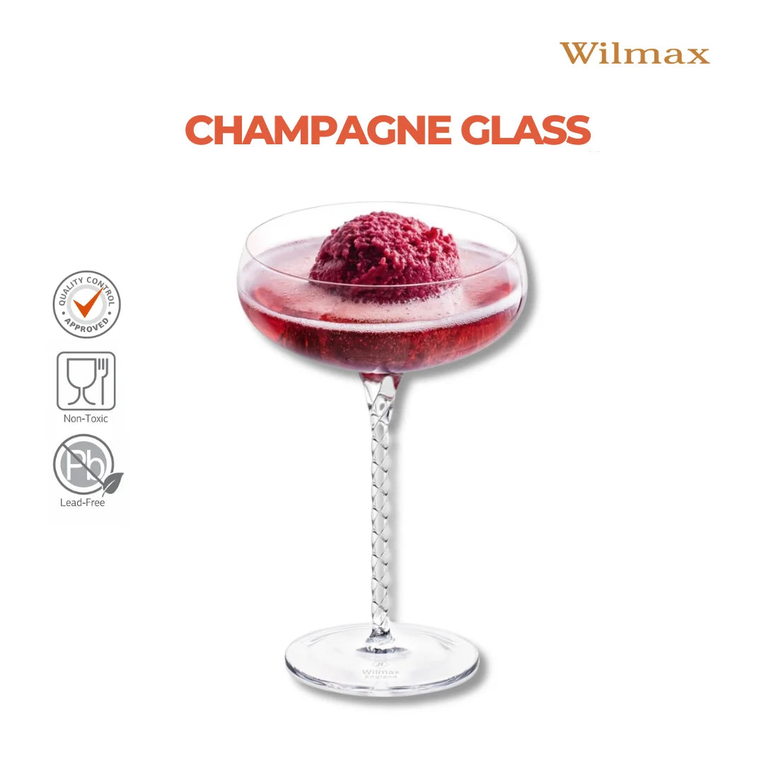 Wilmax Champagnerschale 300 ml 2er-Set Transparent – Crystalline – Anwendungs- oder Detailansicht; Lieferumfang: 2 Stück