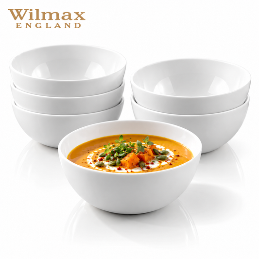 Wilmax Schale 11 cm 300 ml 6er-Set Weiß Porzellan – Produktansicht; Lieferumfang: 6 Stück