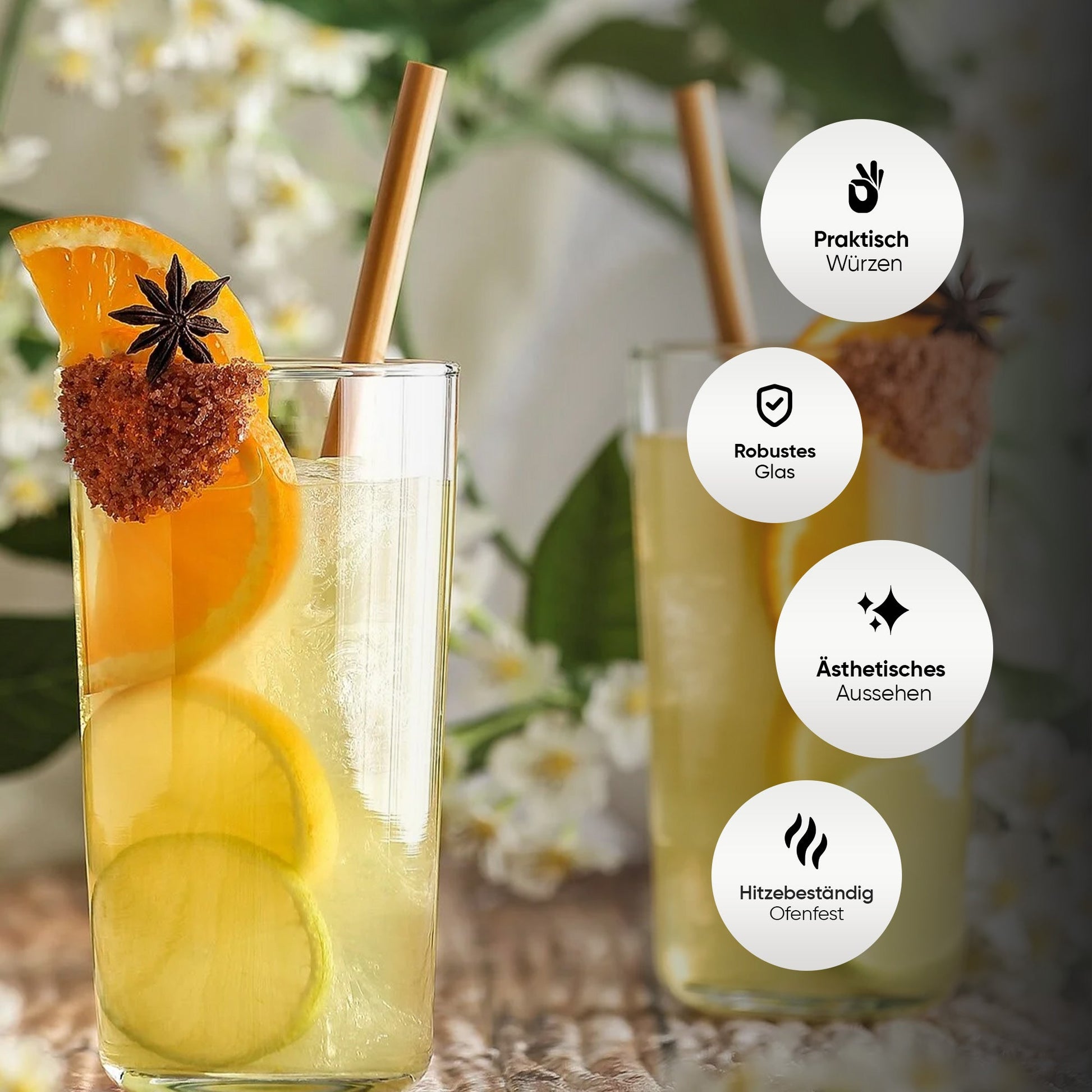 Transparentes Longdrinkglas LAV Assos 490 ml zeitloses Design für jeden Anlass