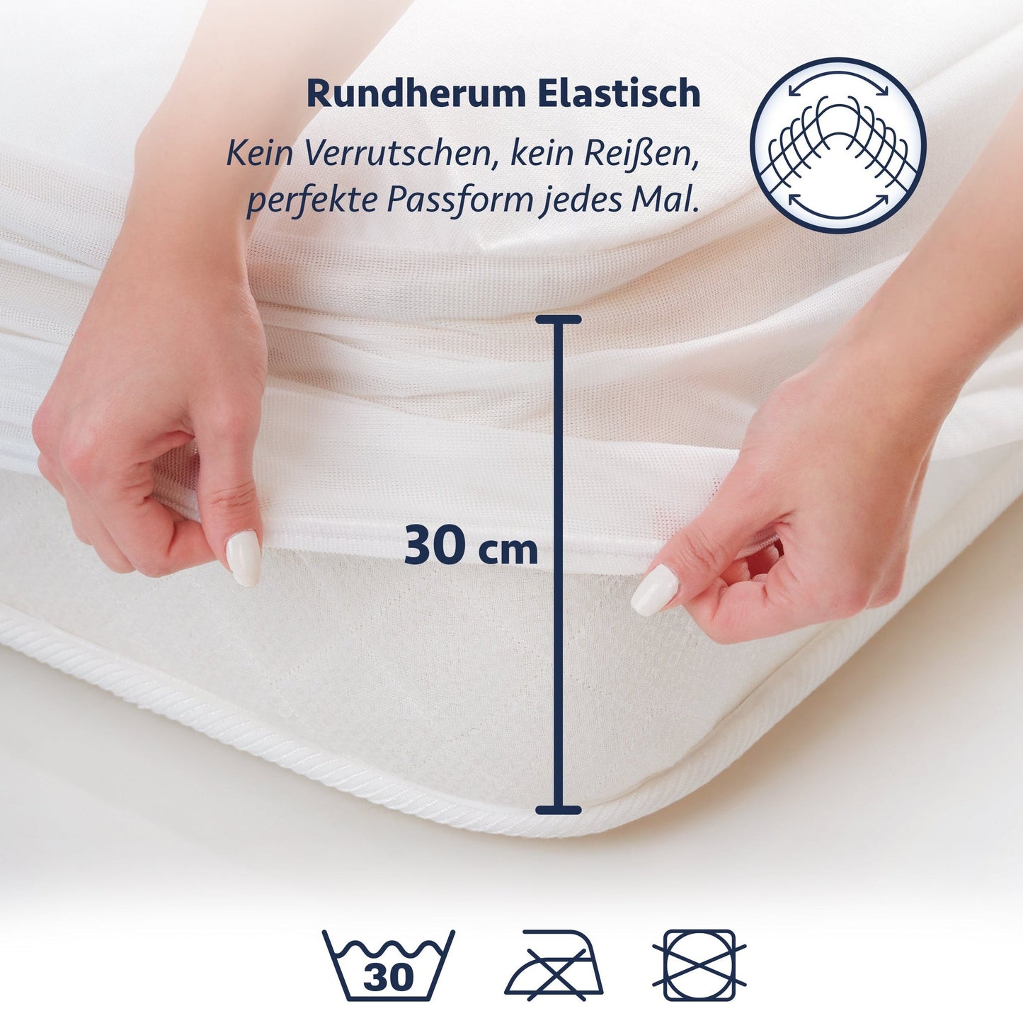 Wasserdichter Matratzenschoner für Matratzen aus Mikrofaser – Pamukkale Powder, Grau