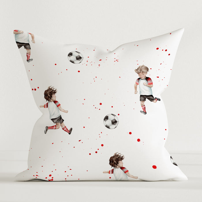 Fußball-Dekokissen „Fussball" im Design der österreichischen Nationalfarben