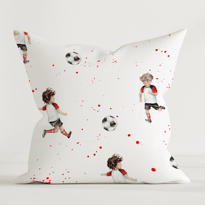 Fußball-Dekokissen „Fussball" im Design der Schweizer Nationalfarben