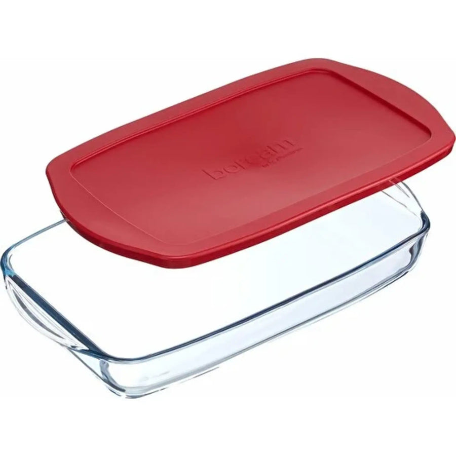 HELDENA Borcam rechteckige Auflaufform 1,95 L mit Deckel, 35,2 × 20,9 cm