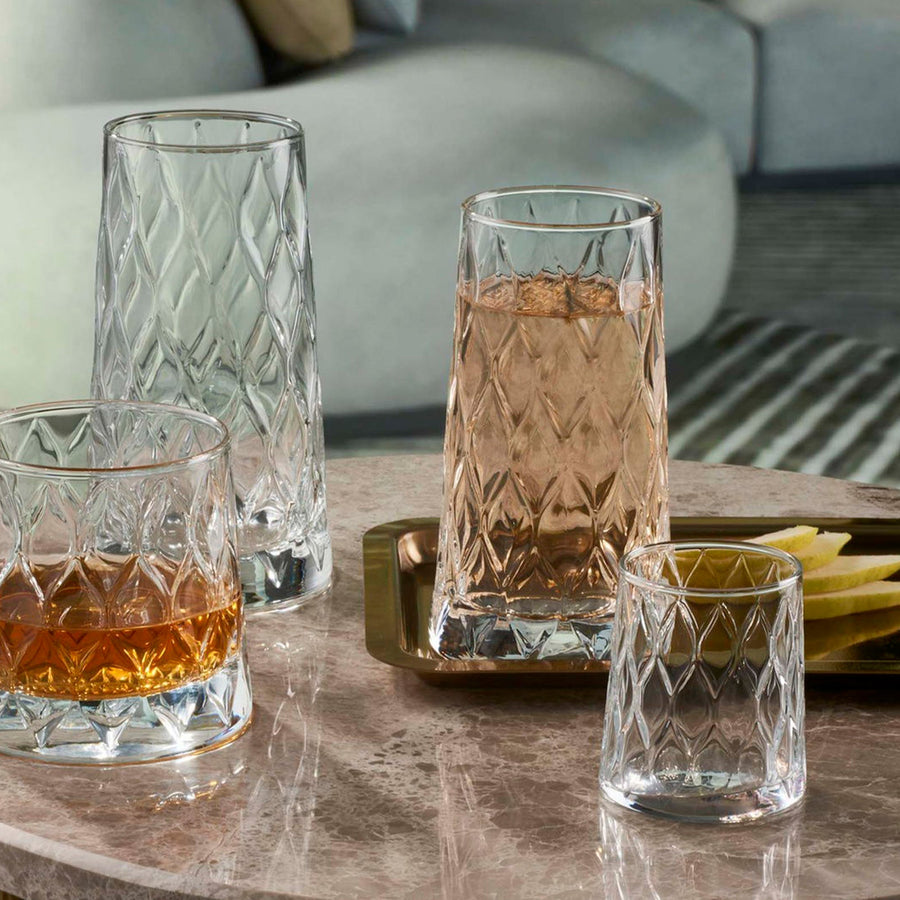 HELDENA Leafy Longdrink- und Whiskygläser mit Blattmuster
