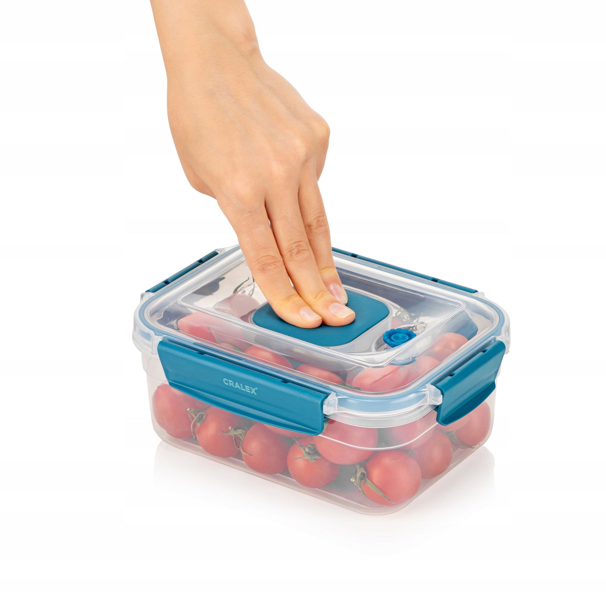CRALEX Doina Vorratsdose transparent mit blauem Deckel