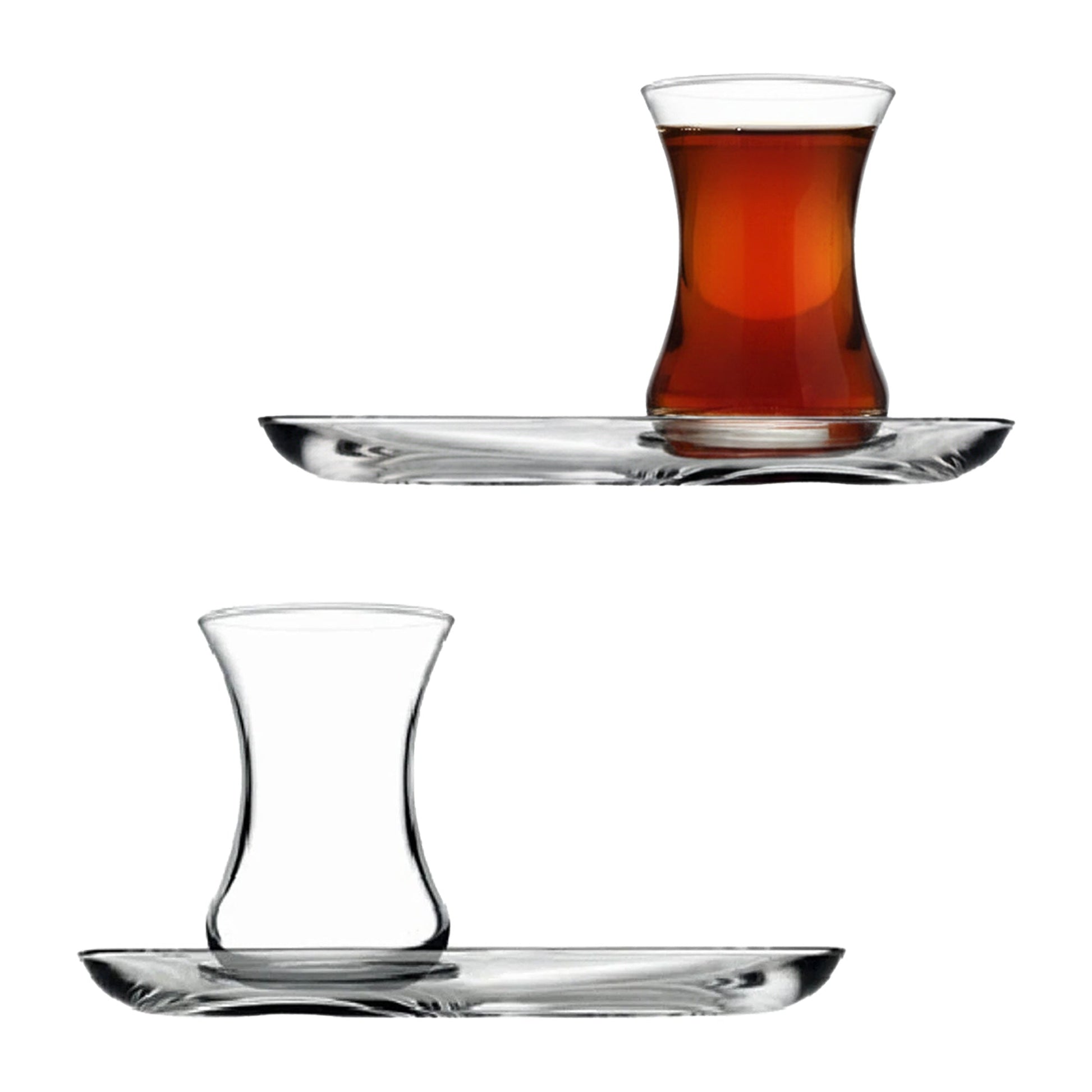 Pasabahce Incebelli Teegläser 125 ml 4-tlg. mit Untertassen türkischer Tee