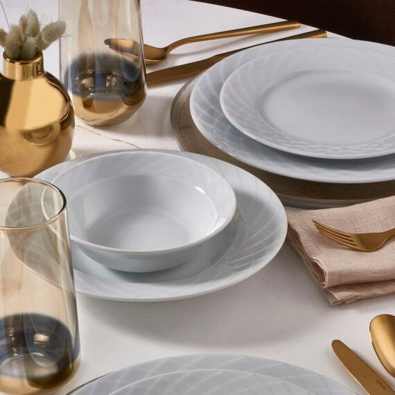 GÜRAL Alfa weiß Porzellan Tafelservice, 24-tlg., 6 Personen