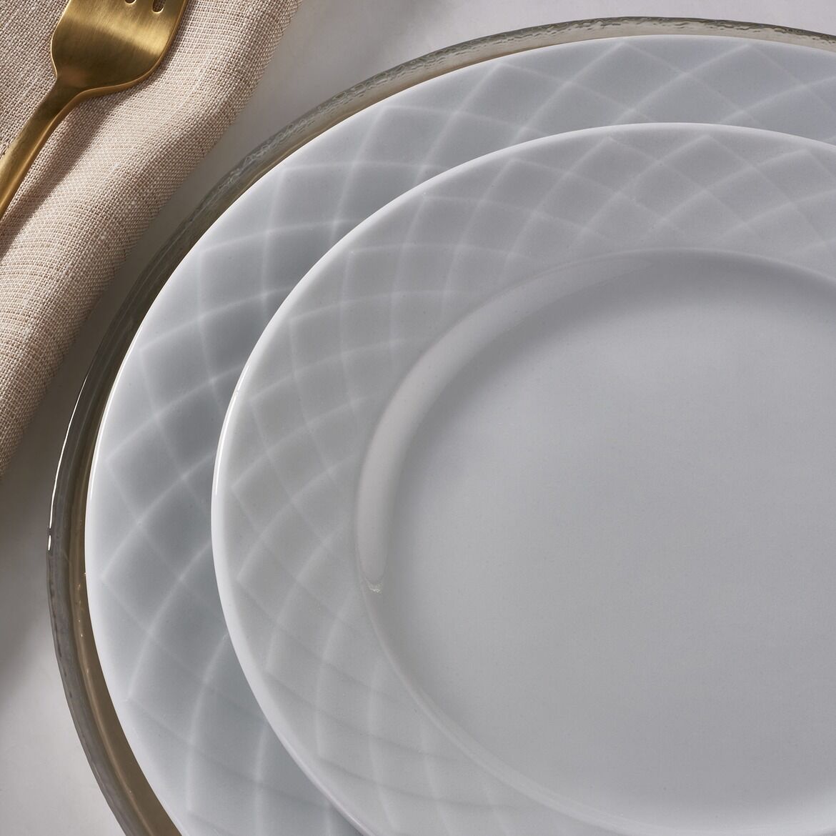 GÜRAL Alfa weiß Porzellan Tafelservice, 24-tlg., 6 Personen