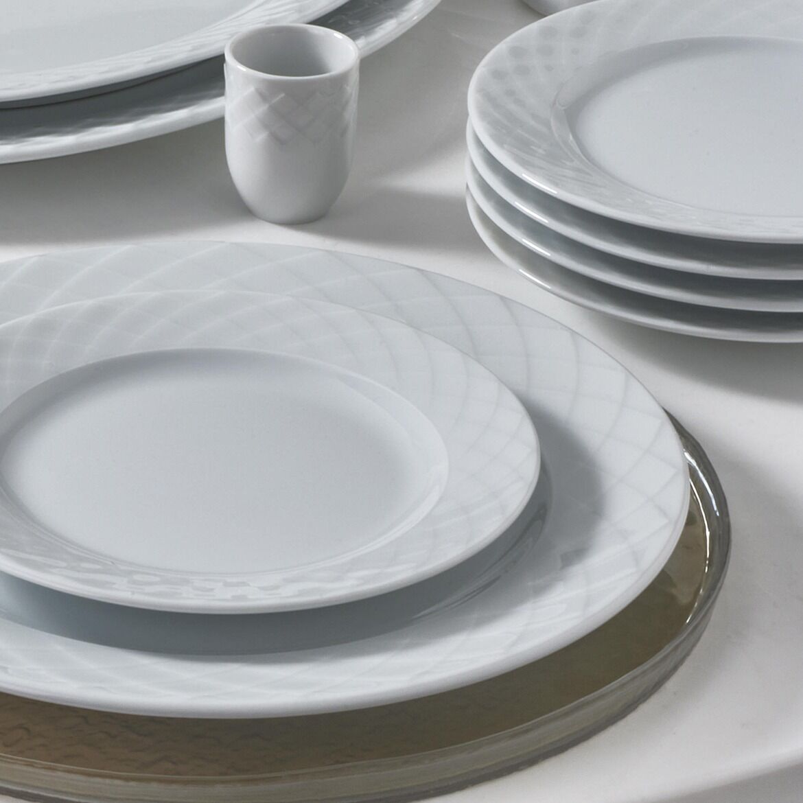 GÜRAL Alfa weiß Porzellan Tafelservice, 24-tlg., 6 Personen