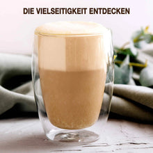 Latte Macchiato im Nordic Schiller Doppelwandglas 450 ml mit sichtbaren Schichten