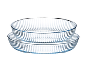 HELDENA ovale Glas-Auflaufformen, 2er Set, 1535 und 3243 ml