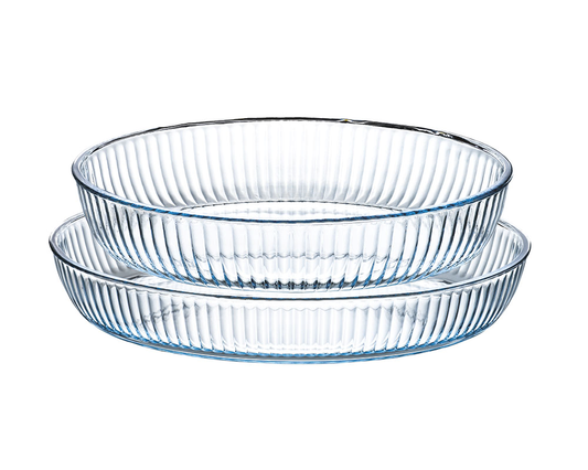 HELDENA ovale Glas-Auflaufformen, 2er Set, 1535 und 3243 ml