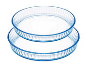 HELDENA runde Glas-Auflaufformen, 2er Set, 1750 und 2680 ml
