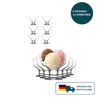 HELDENA Eis- und Dessertschalen 12-tlg. aus transparentem Glas