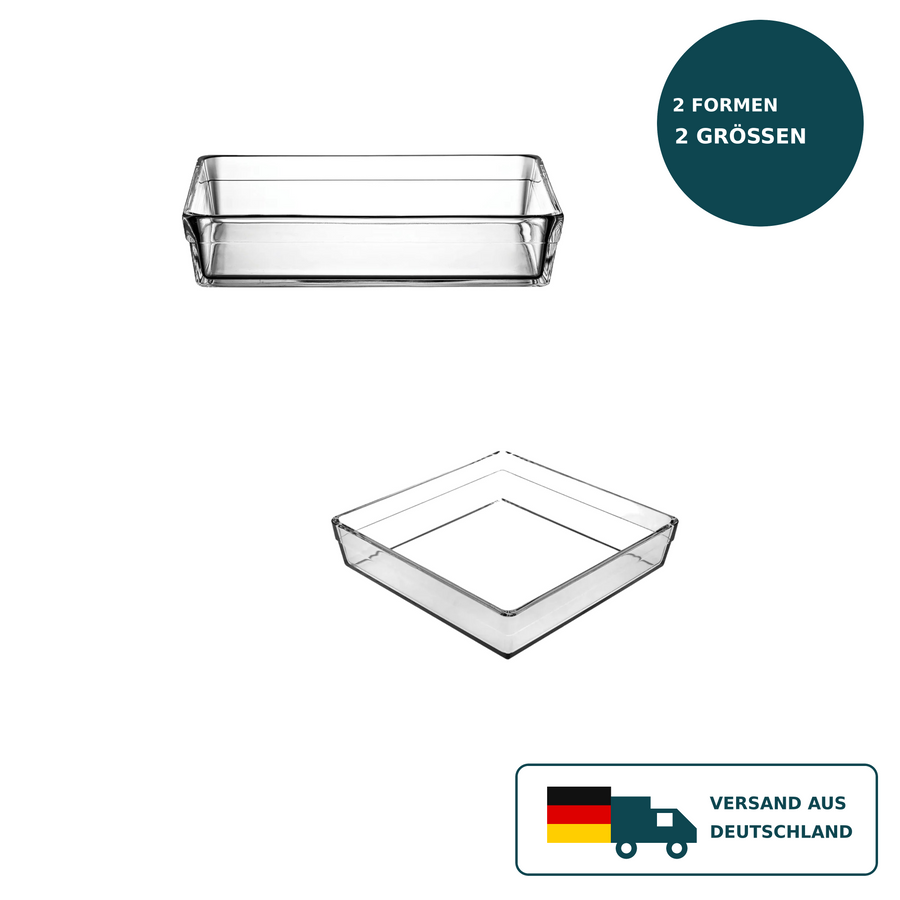 HELDENA Auflaufformen Set 2-tlg. – 2500 ml und 4100 ml aus Glas