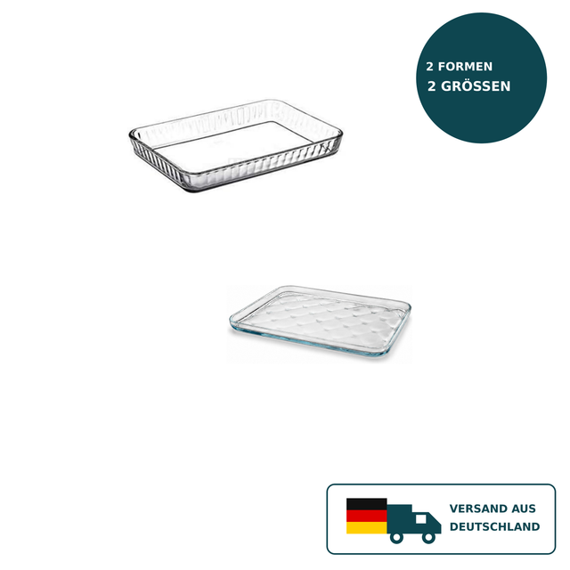 HELDENA Lasagne- und Auflaufformen Set 2-tlg. aus Glas