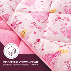 Doppelseitige HELDENA Prinzessin Bettdecke mit Muster- und Wellsoft-Seite