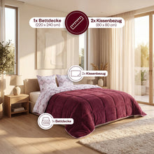 HELDENA Wellsoft Bettdecke Bordeaux in 220 × 240 cm