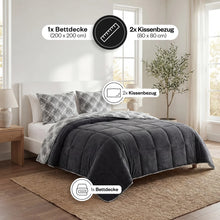 HELDENA Wellsoft Bettdecke Schwarz in 200 × 200 cm