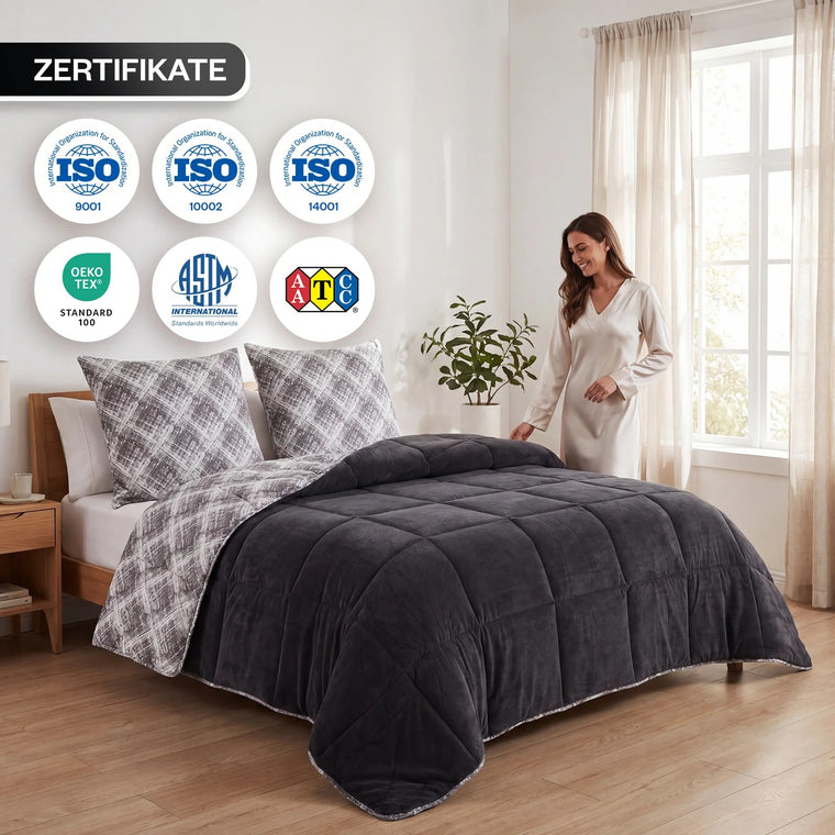 Produktinformation zur HELDENA Wellsoft Bettdecke Schwarz